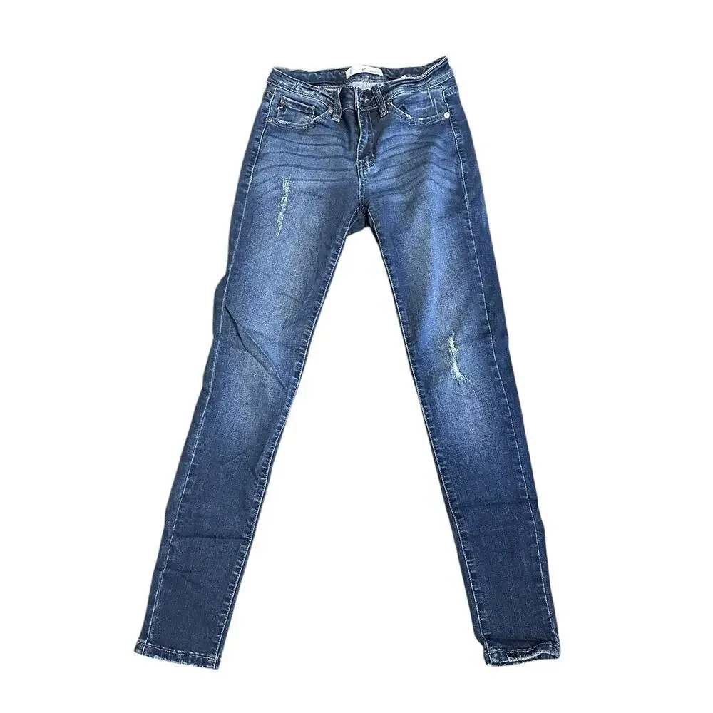 KanCan Estilo Womens Skinny Jeans 5/26 Distressed Mid Rise Stretch KC6034D - Picture 1 of 11